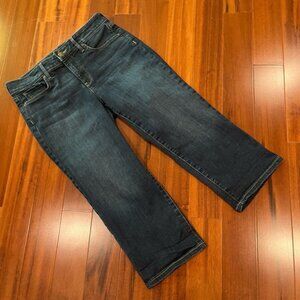 NYDJ Dark Blue Jeans Denim Capri Marilyn Straight Leg Lift Tuck Size Petite 8P